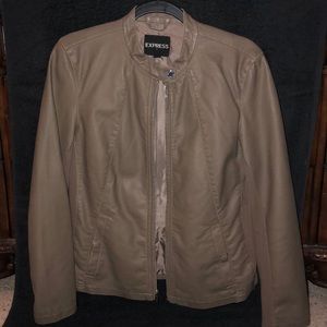 Express Faux Leather Jacket Taupe